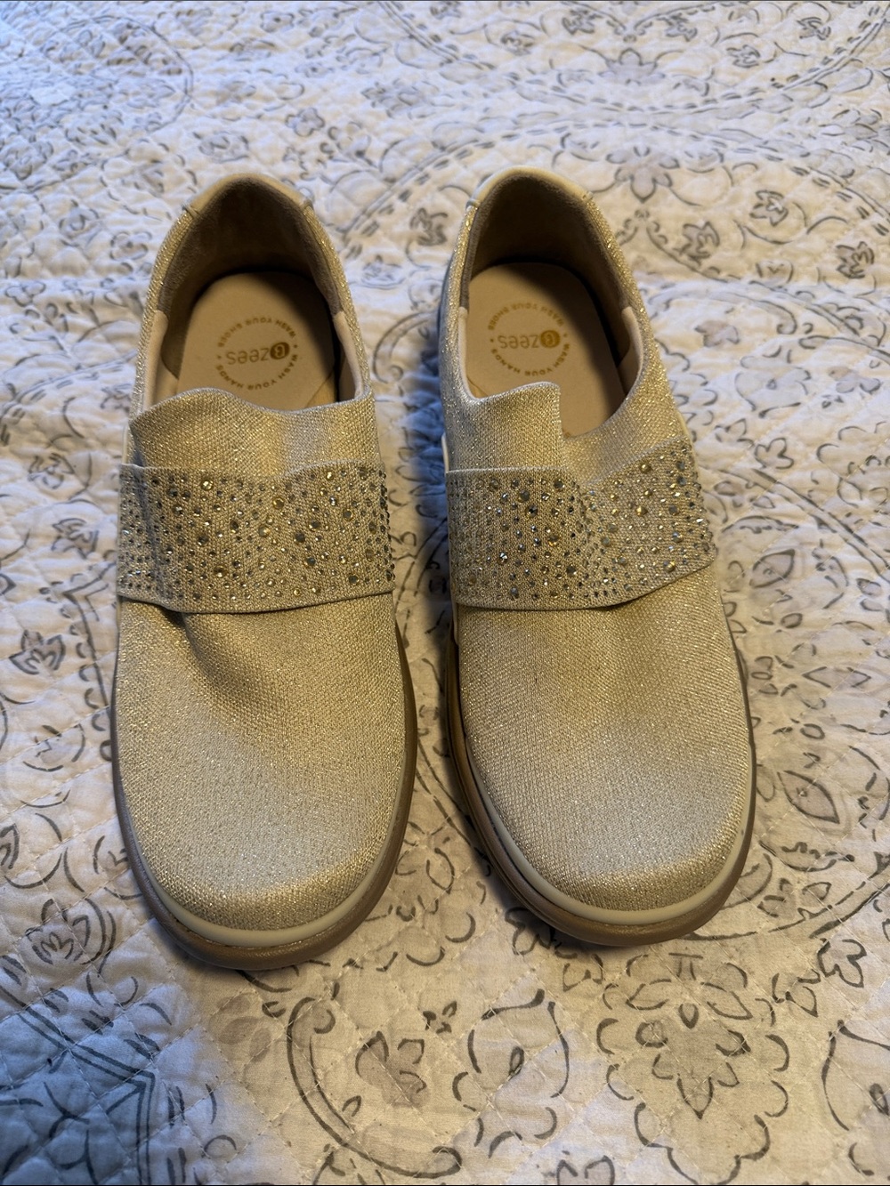 Clarks Women's Sparkle Slip-On Loafers - Gold